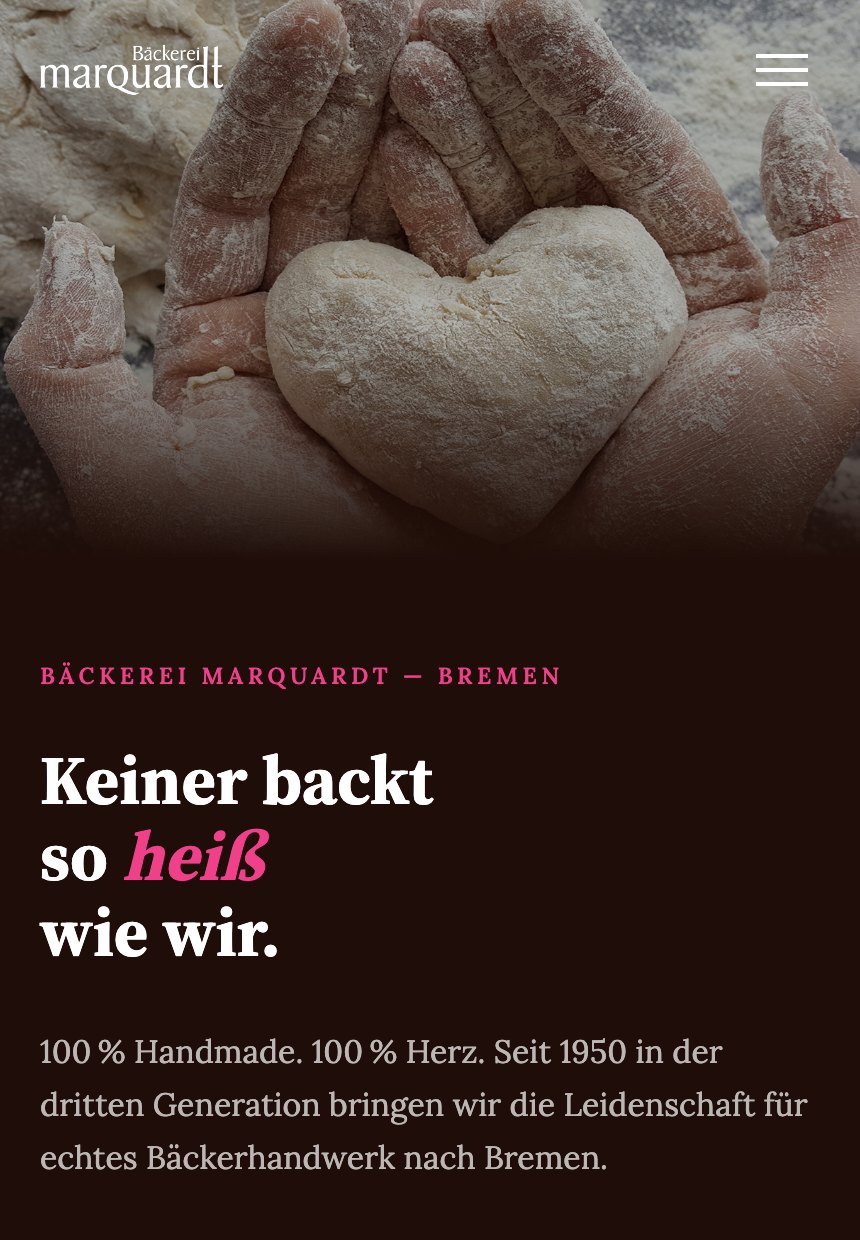 Website-Redesign Bäckerei Marquardt