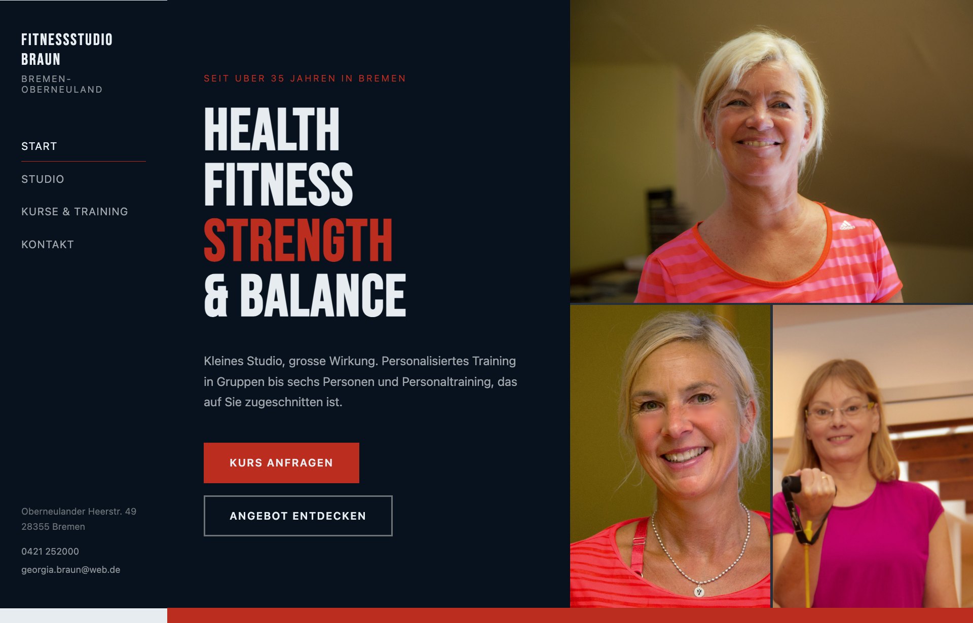 Website-Redesign Fitnessstudio Braun