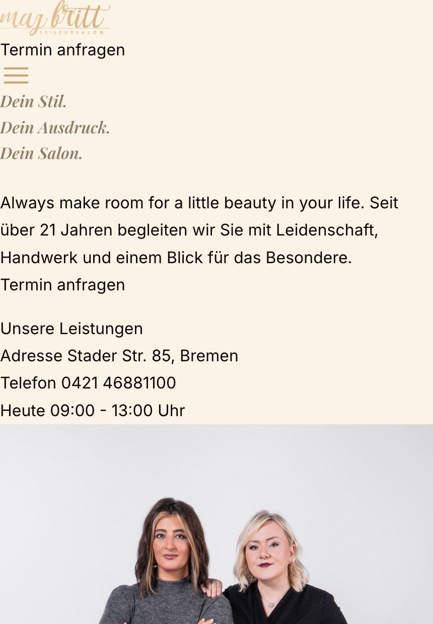 Website-Redesign Majbritt Friseursalon