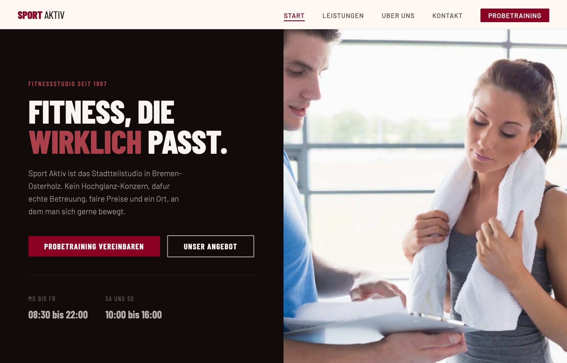 Website-Redesign Sport Aktiv GmbH